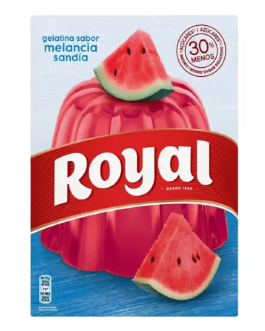 Gelatina royal sabor melancia, frutas do bosque, mirtilo